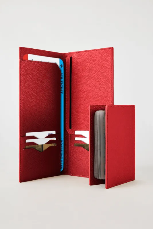 Personalised Leather Travel Wallet | Red sold by Mon Purse