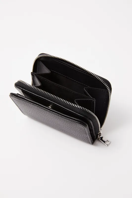 Personalised Small Leather Wallet | Black Silver sold by Mon Purse