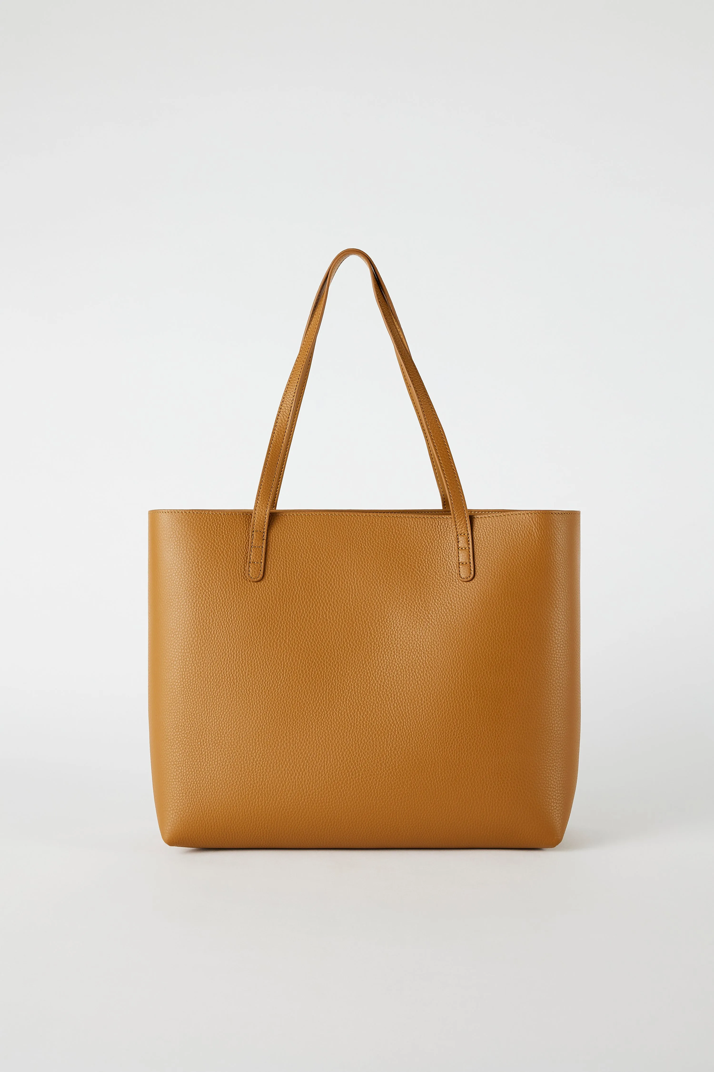 Leather Shopper Tote Bag | Tan Gold sold by Mon Purse product image thumbnail 3