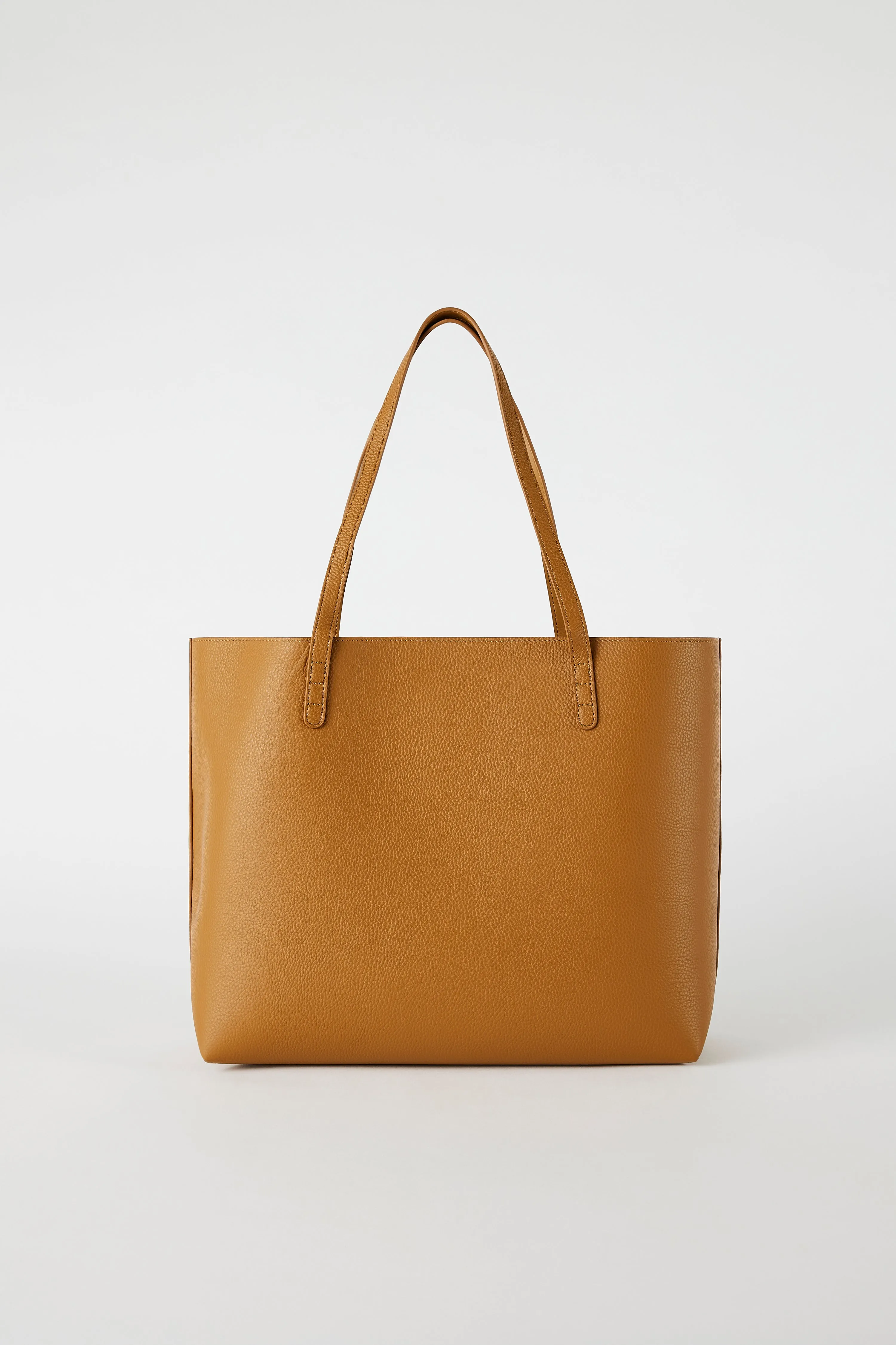 Leather Shopper Tote Bag | Tan Gold sold by Mon Purse