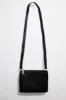 Leather Double Pouch Bag | Black Silver sold by Mon Purse