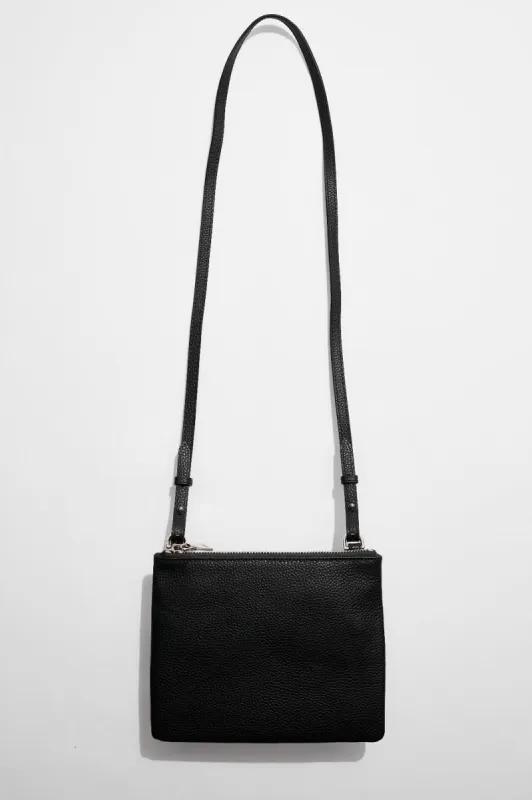 Single Pouch Leather Bag | Black Silver sold by Mon Purse