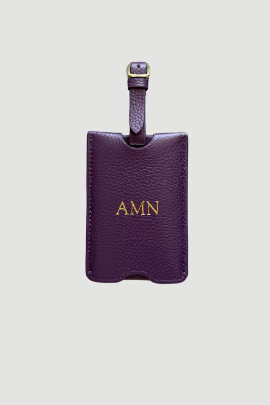 Personalised Leather Luggage Tag | Dusk Gold sold by Mon Purse