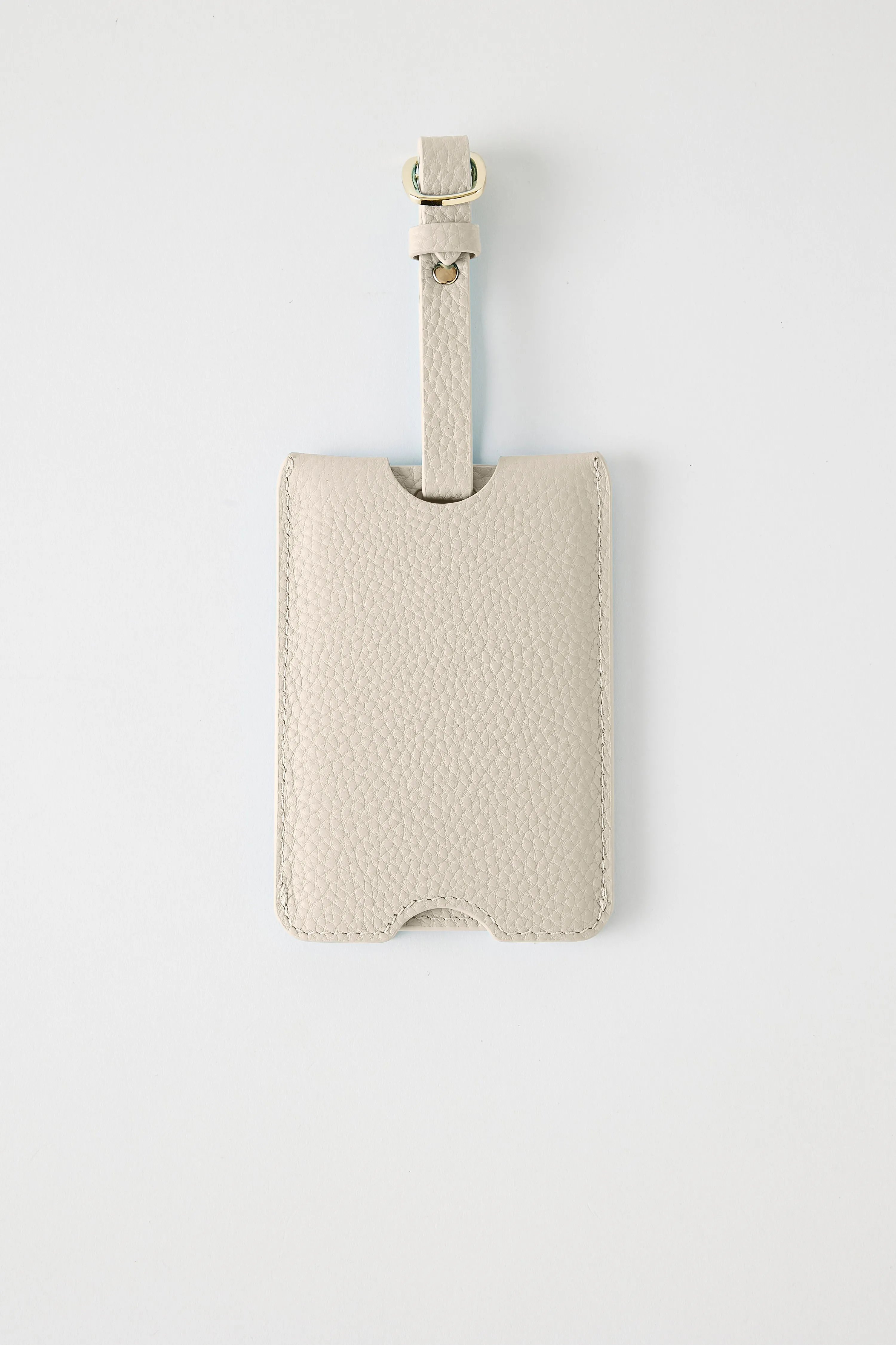 Personalised Leather Luggage Tag | White Gold sold by Mon Purse