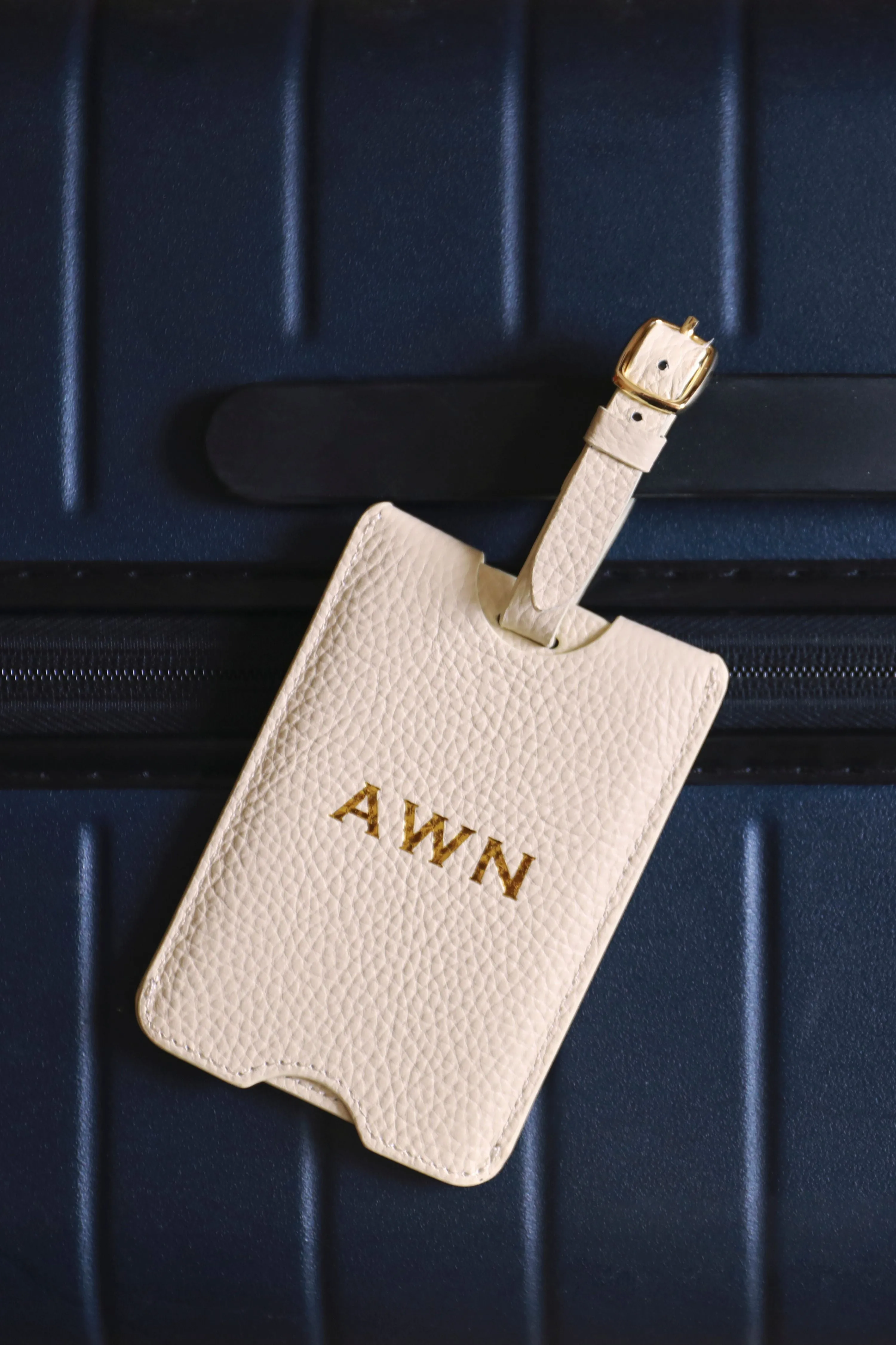 Personalised Leather Luggage Tag | White Gold sold by Mon Purse product image thumbnail 2