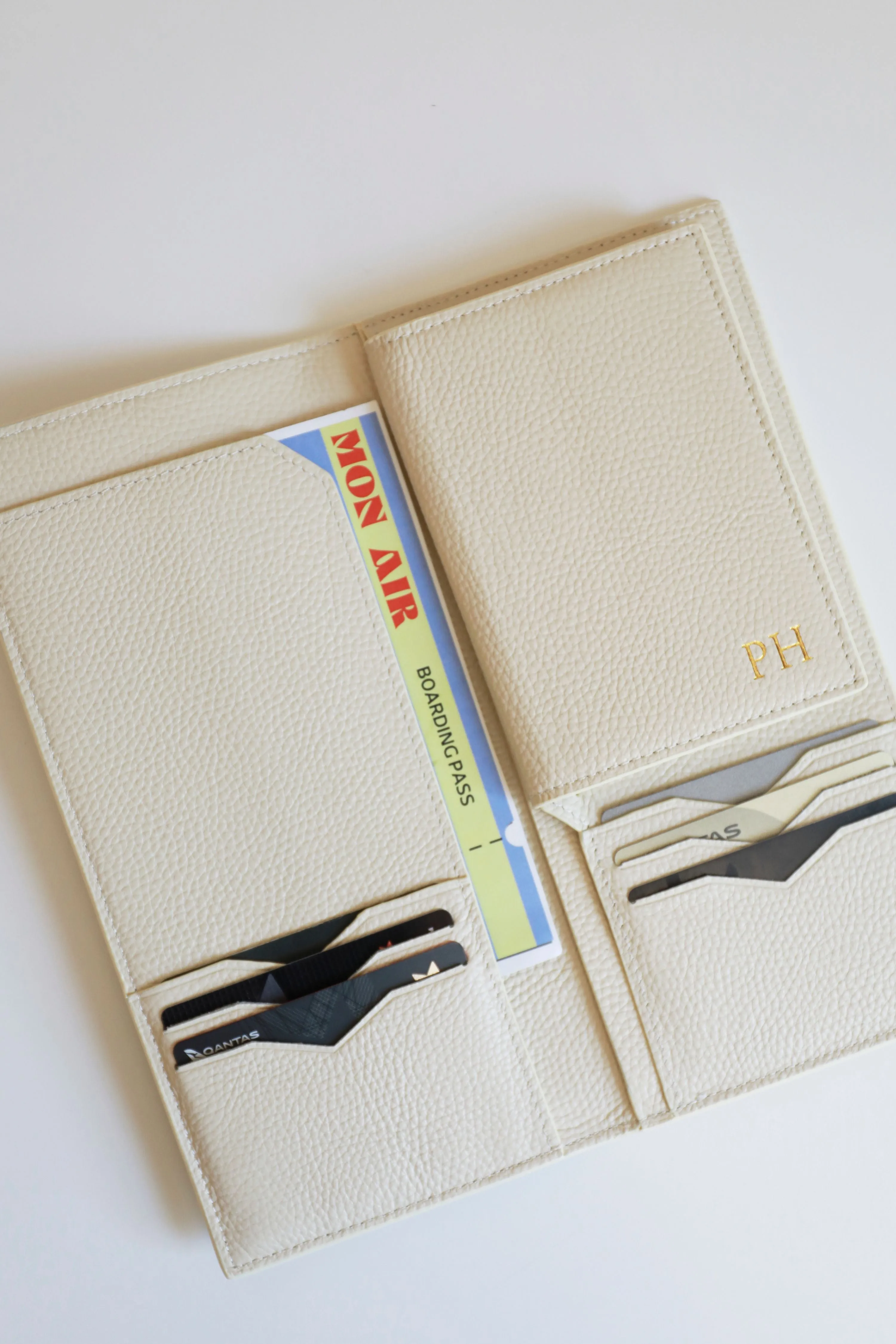Personalised Leather Travel Wallet | White sold by Mon Purse