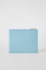 Classic Leather Clutch | Blue Silver sold by Mon Purse