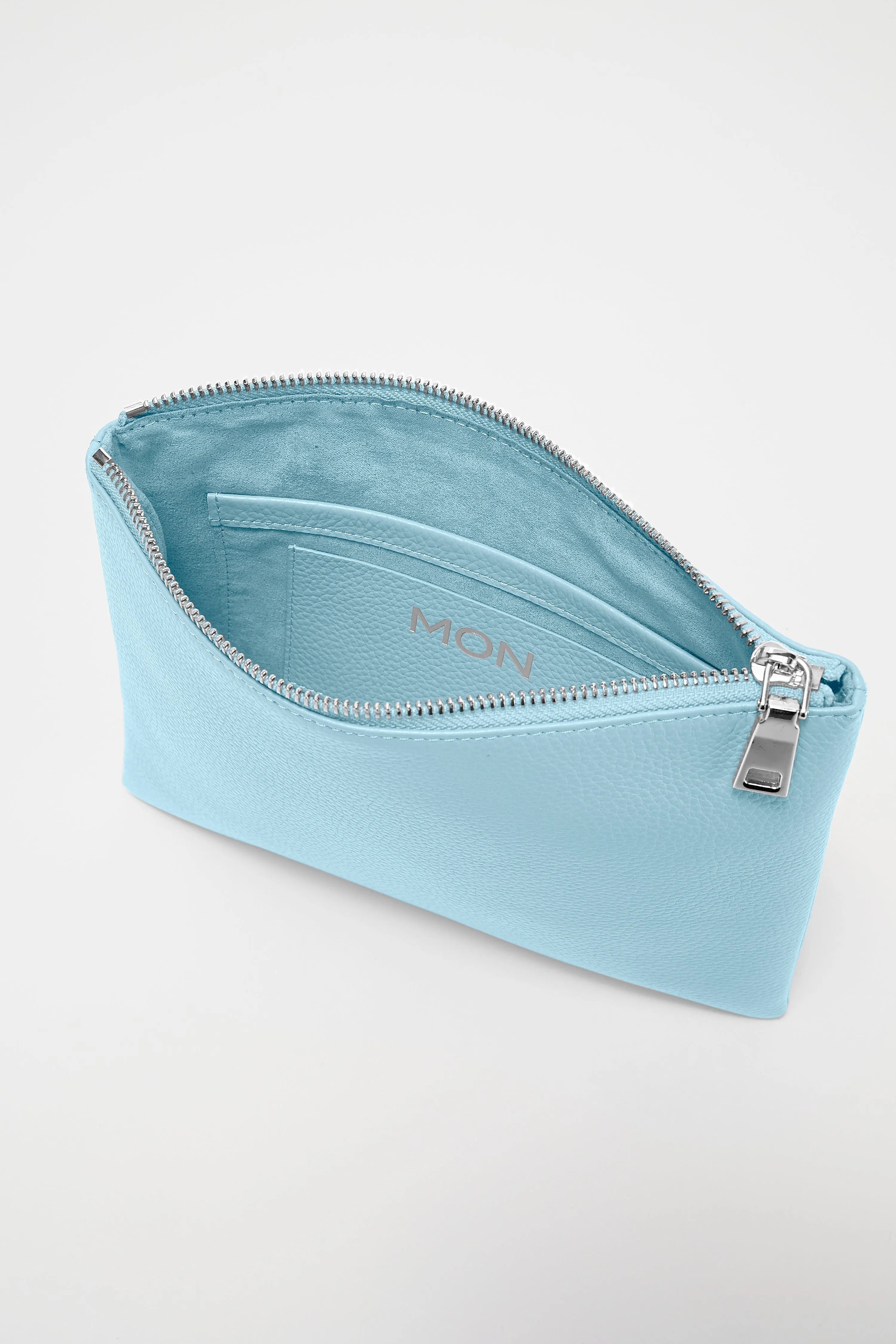 Classic Leather Clutch | Blue Silver sold by Mon Purse product image thumbnail 3