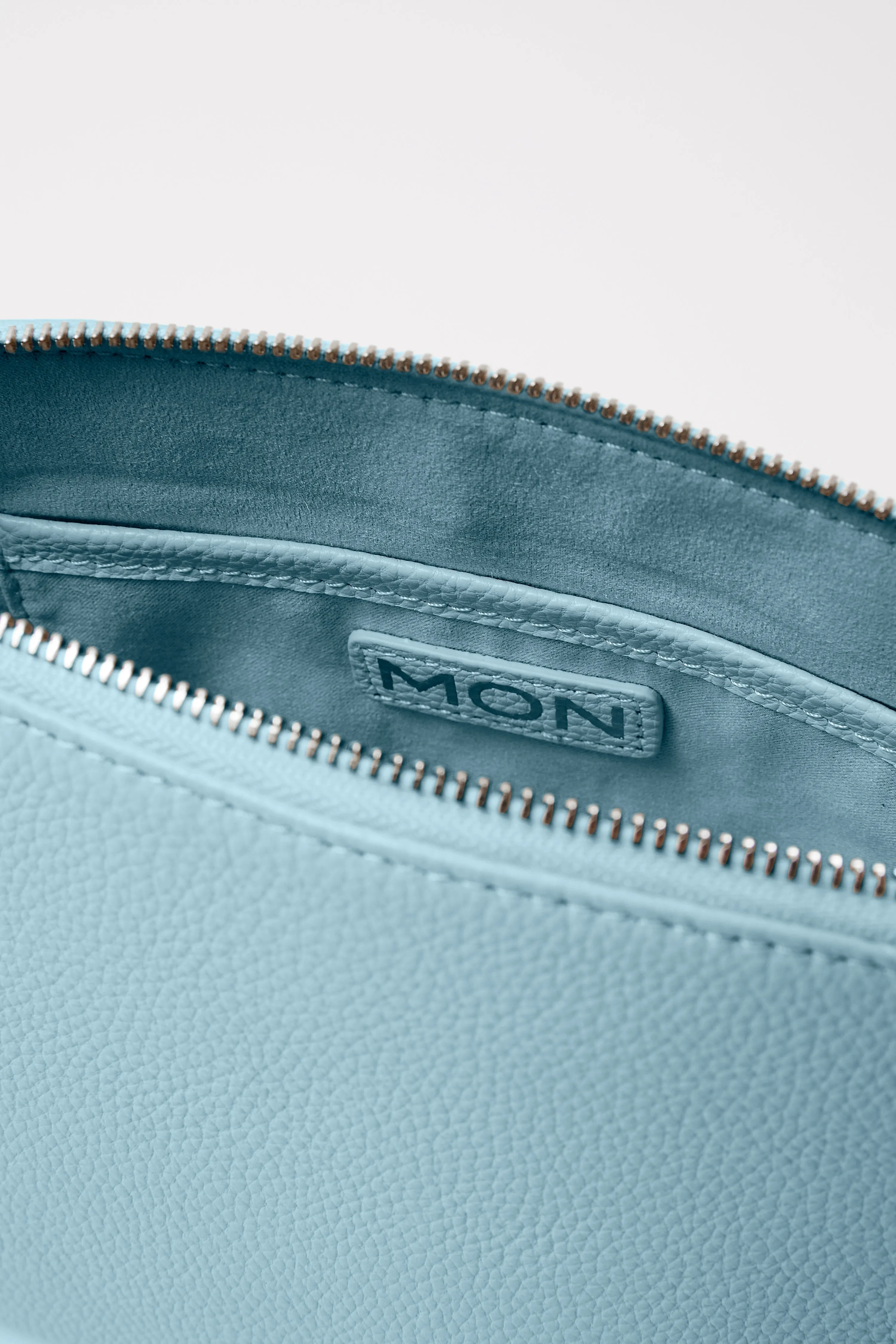 Large Leather Make Up Bag | Blue Gold sold by Mon Purse product image thumbnail 4