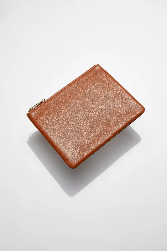 Classic Leather Clutch | Tan Gold sold by Mon Purse