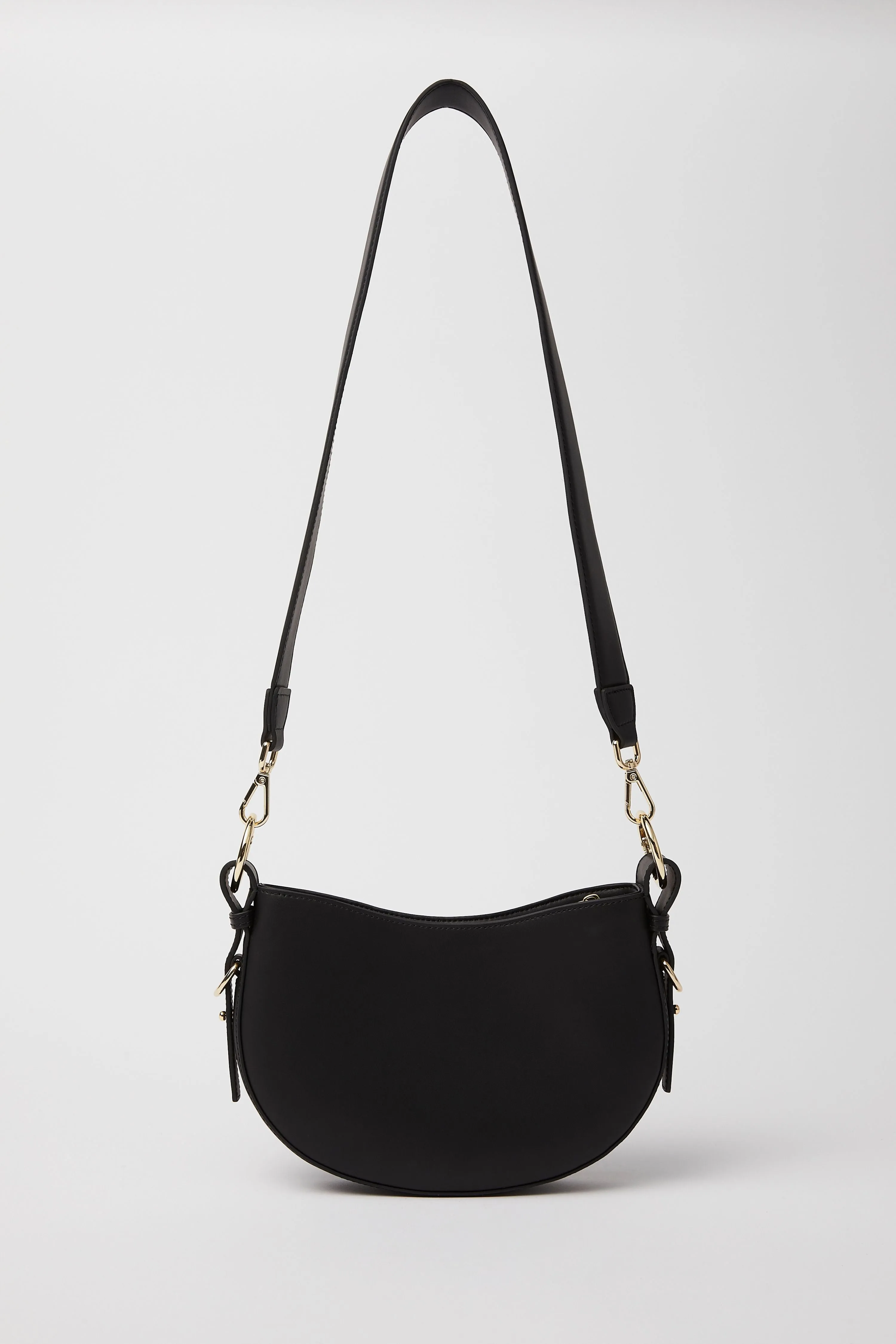 Smooth Leather Saddle Bag | Black Gold sold by Mon Purse product image thumbnail 3