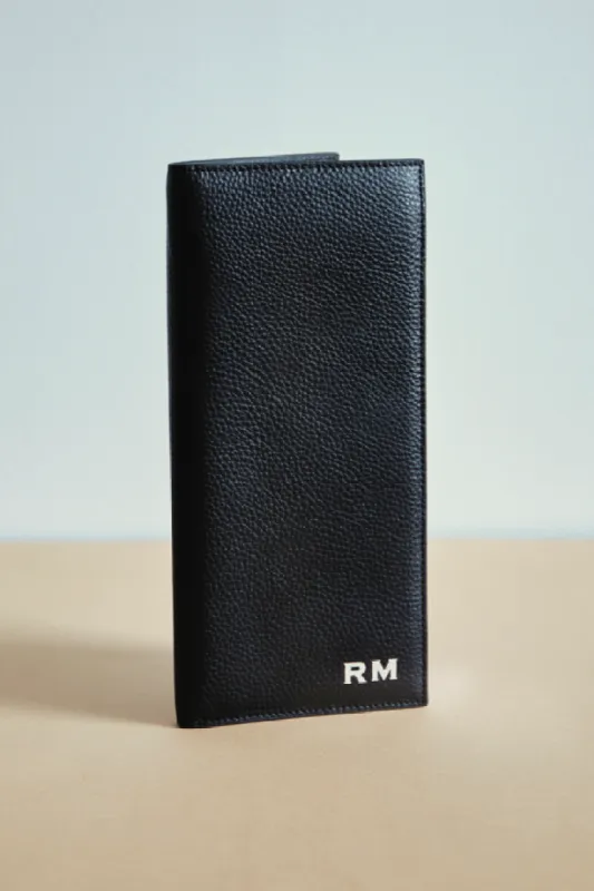 Personalised Leather Travel Wallet | Black sold by Mon Purse