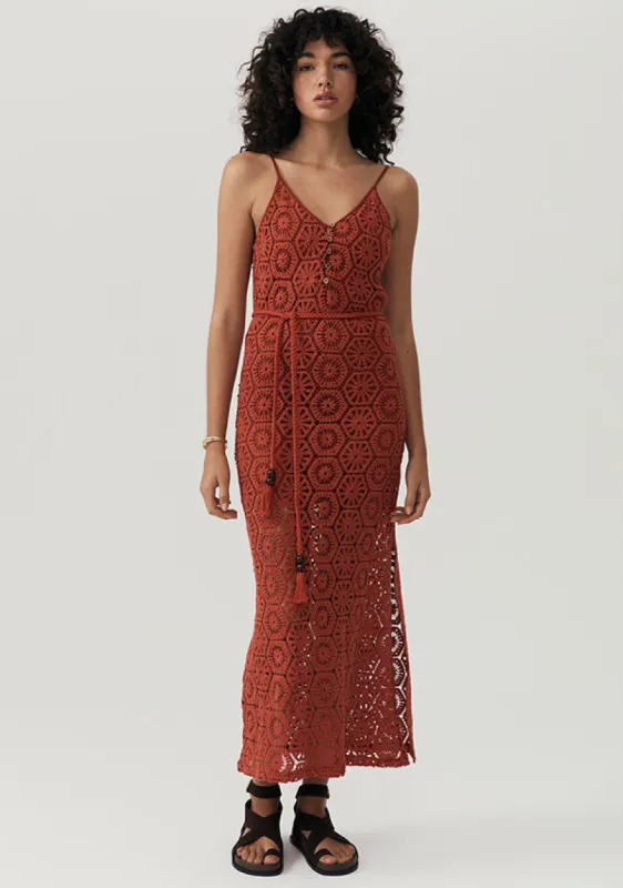 Talia Beach Lace Midi Dress sold by Mosthelabel