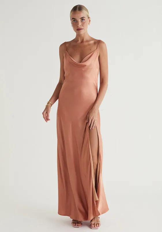 Calista Cowl Neck Midi Dress sold by Mosthelabel