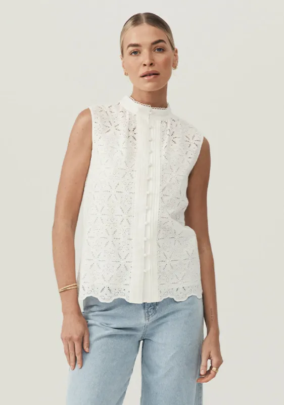 Sara Lace Sleeveless Blouse sold by Mosthelabel