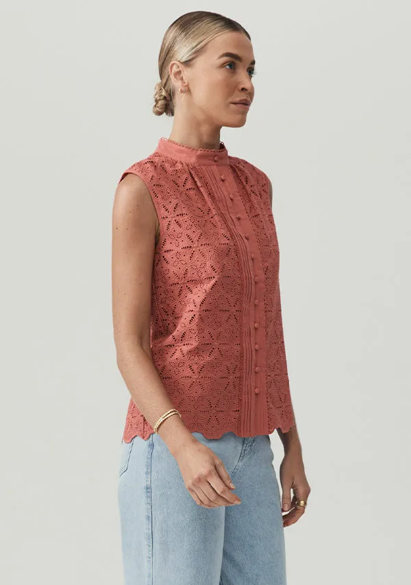 Sara Lace Sleeveless Blouse sold by Mosthelabel product image thumbnail 4