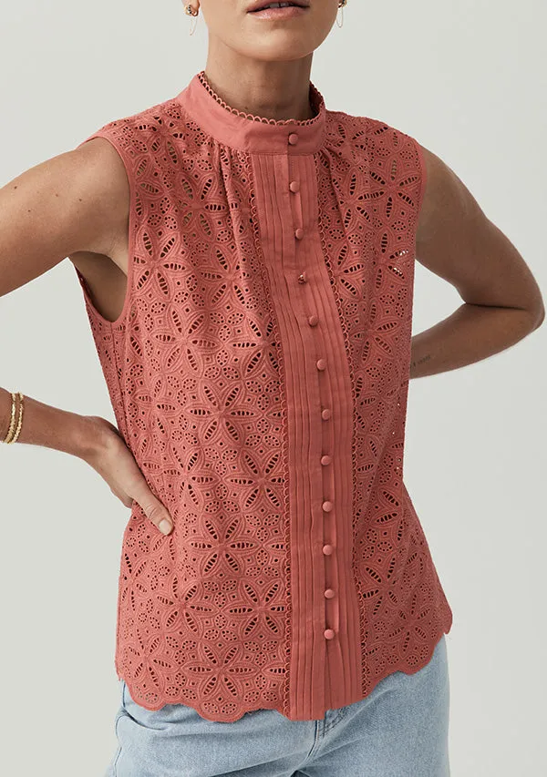 Sara Lace Sleeveless Blouse sold by Mosthelabel product image thumbnail 3