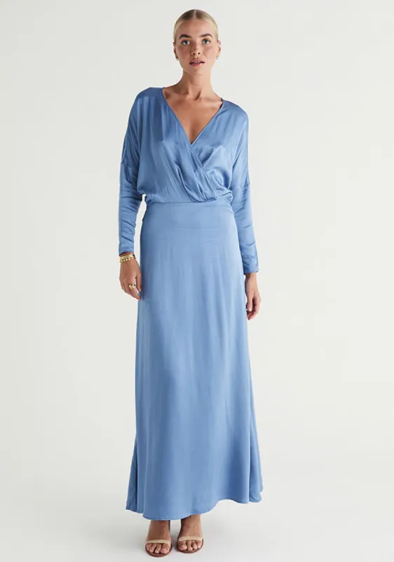 Calista Long Sleeve Wrap Maxi Dress sold by Mosthelabel