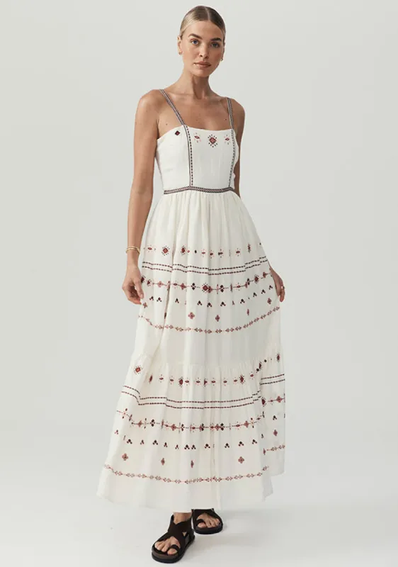 Sabrina Embroidery Maxi Dress sold by Mosthelabel