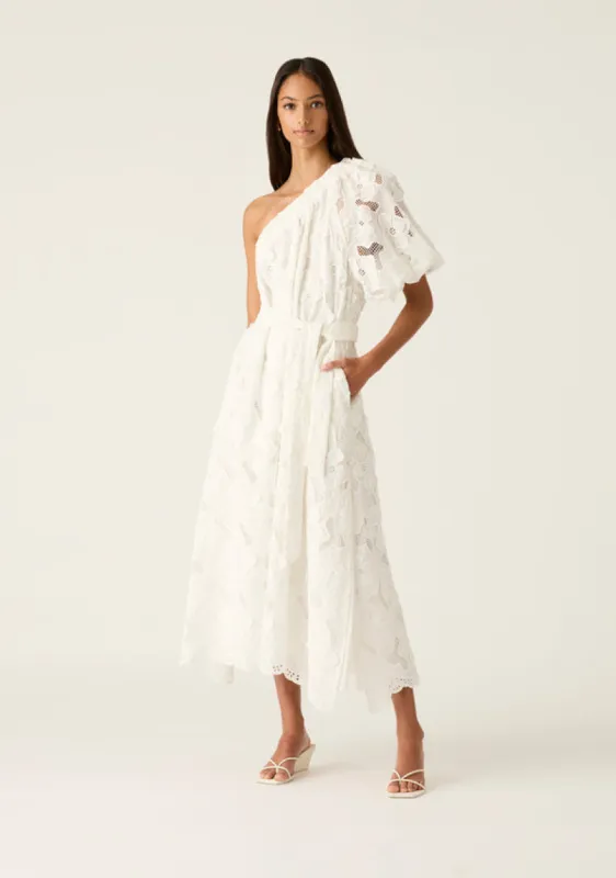 Luna Embroidery One Shoulder Dress sold by Mosthelabel