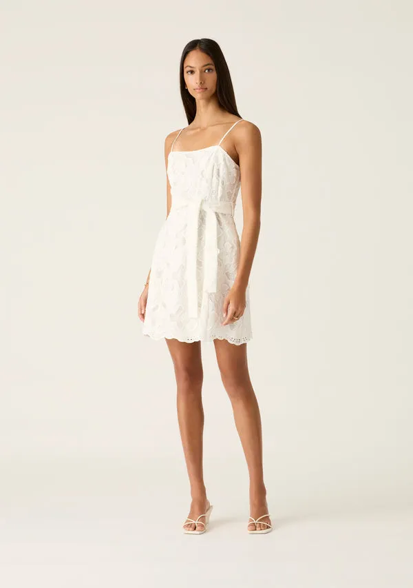 Luna Embroidery Mini Dress sold by Mosthelabel