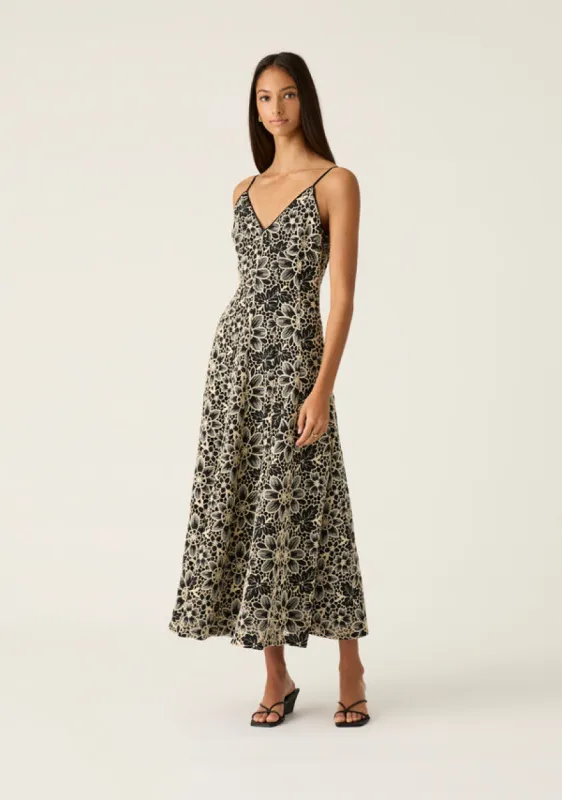 Amelia  Embroidery Midi Dress sold by Mosthelabel