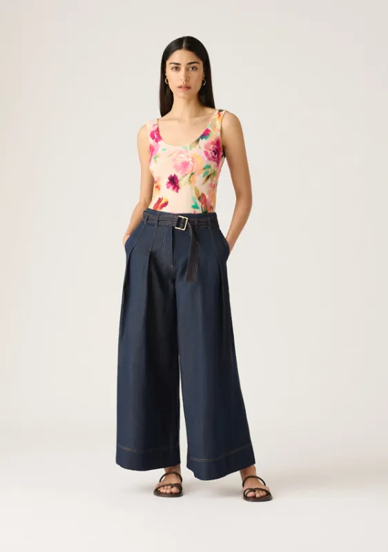 Cleo Denim Wide Leg Pant sold by Mosthelabel