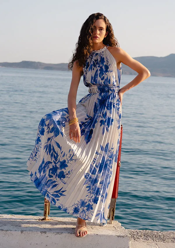 Isola Plisse Maxi Dress sold by Mosthelabel