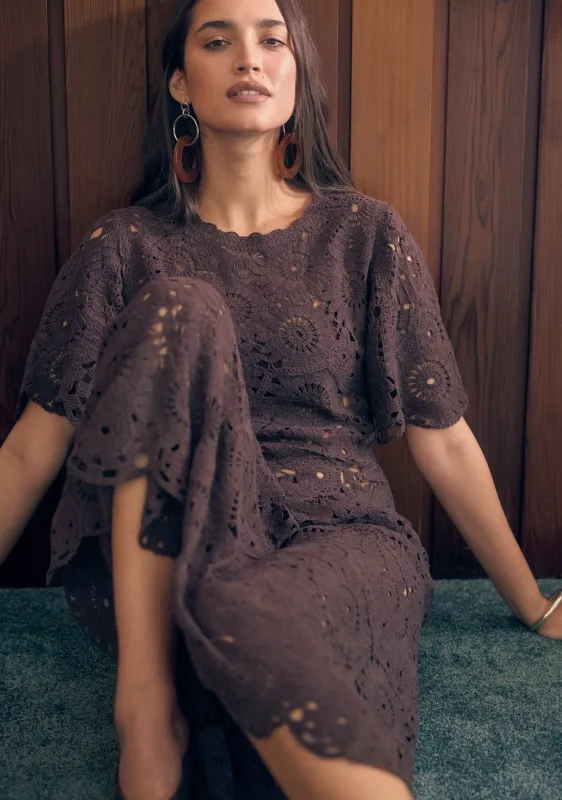 Anouk Crochet Midi Dress made by Mosthelabel