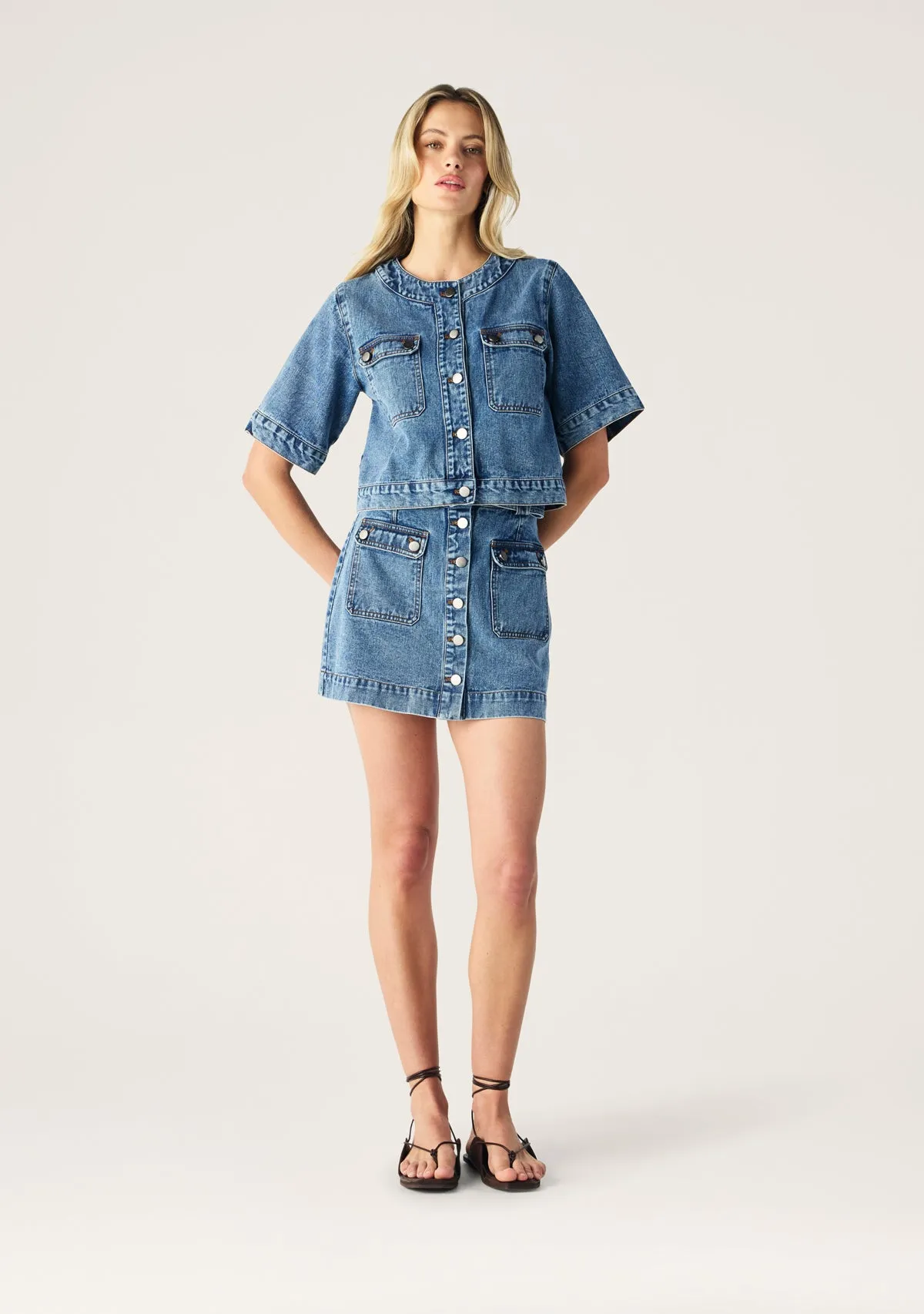 Aveline Denim Mini Skirt sold by Mosthelabel product image thumbnail 2