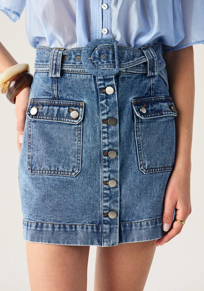 Aveline Denim Mini Skirt sold by Mosthelabel product image thumbnail 3