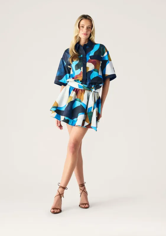 Celestia Print Ruffle Mini Dress made by Mosthelabel