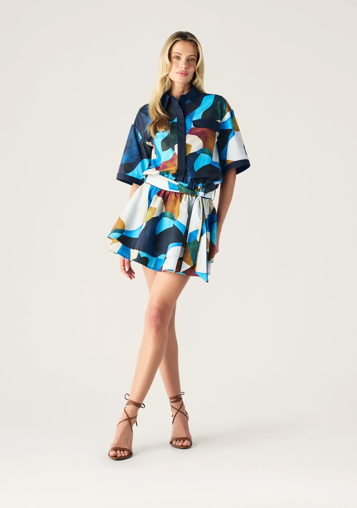Celestia Print Ruffle Mini Dress sold by Mosthelabel