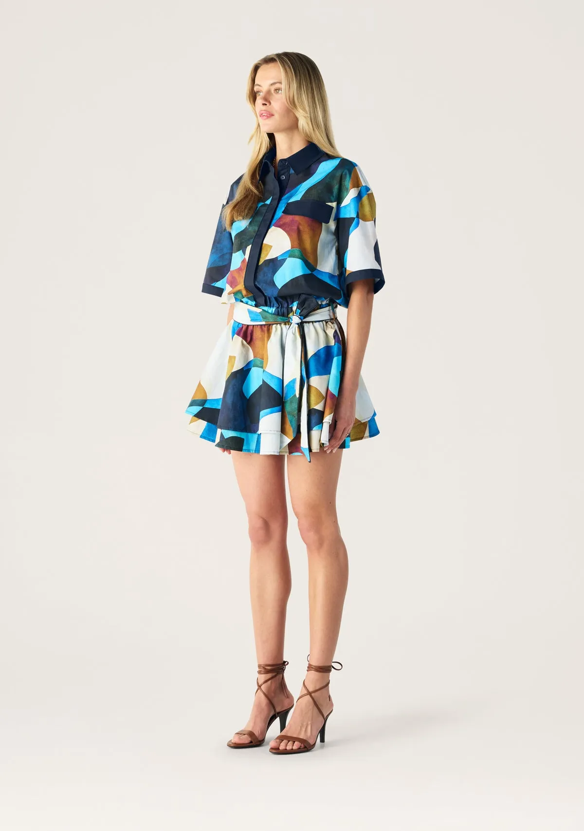 Celestia Print Ruffle Mini Dress sold by Mosthelabel product image thumbnail 2