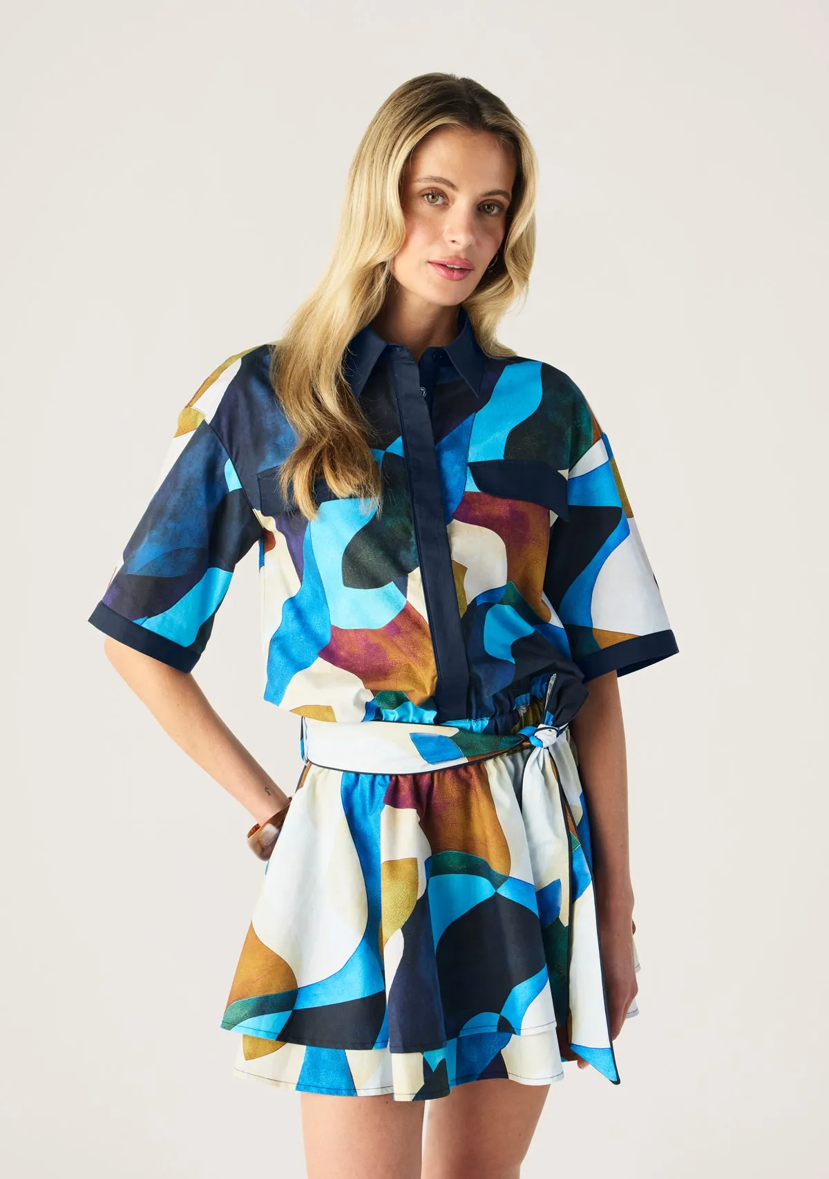 Celestia Print Ruffle Mini Dress sold by Mosthelabel product image thumbnail 3