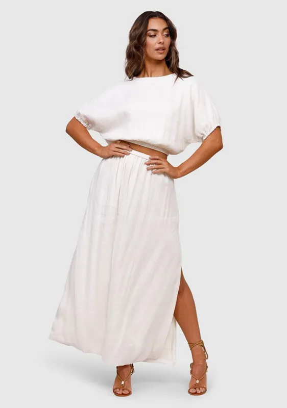 Wanderess Slit Maxi Skirt sold by Mosthelabel