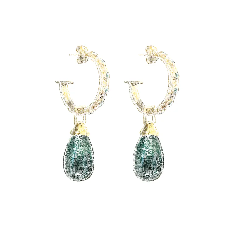 INES Earrings | Green Aventurine & Green Onyx made by Mountain & Moon