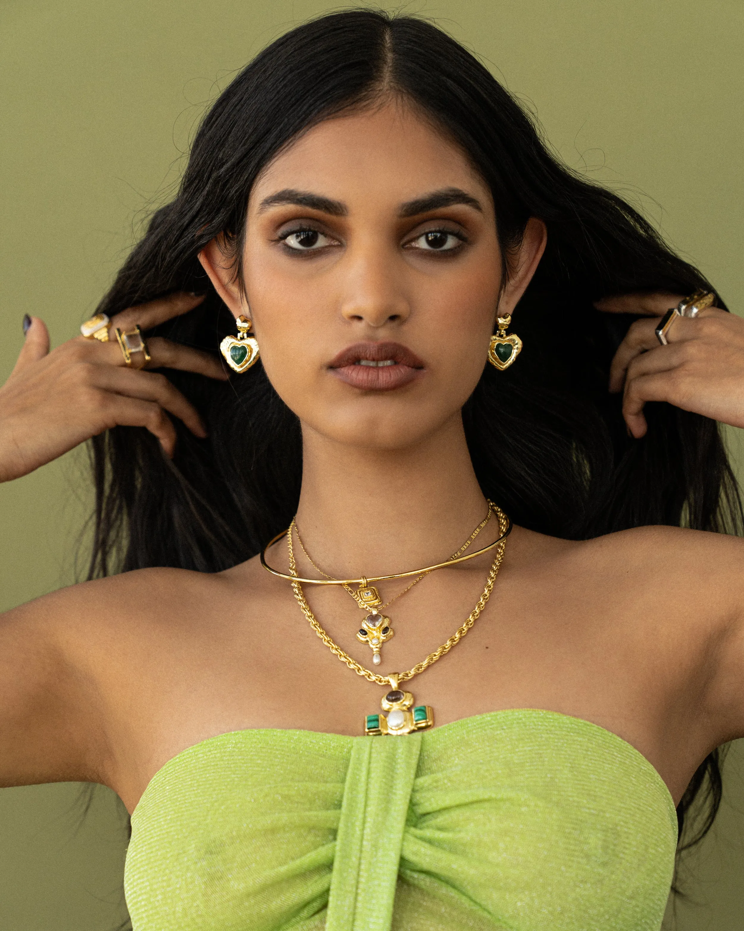 SURI Earrings | Green Aventurine sold by Mountain & Moon product image thumbnail 2