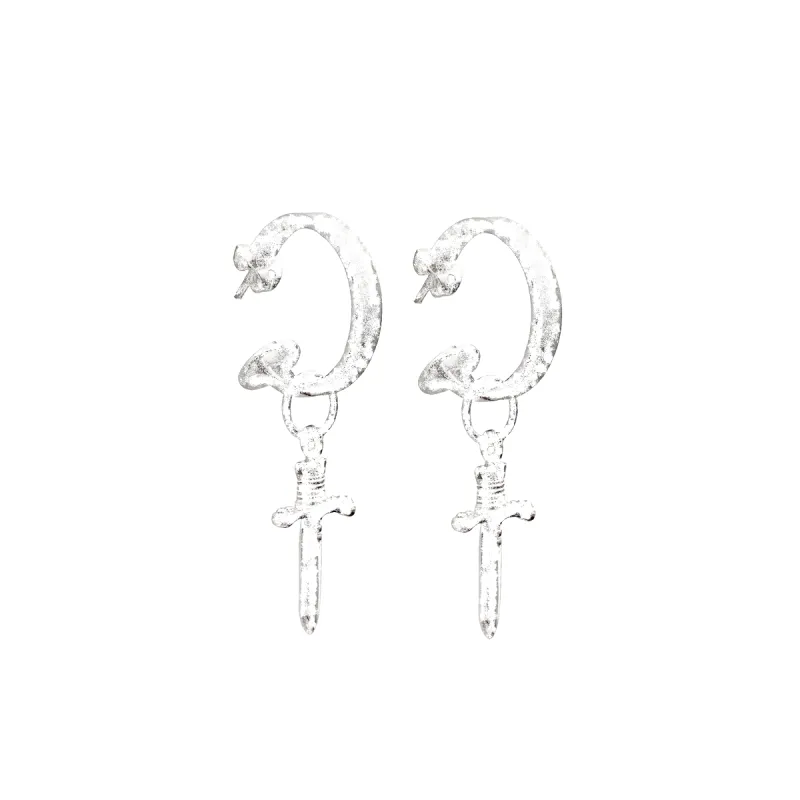 DAGGER Mini Hoops | Silver sold by Mountain & Moon