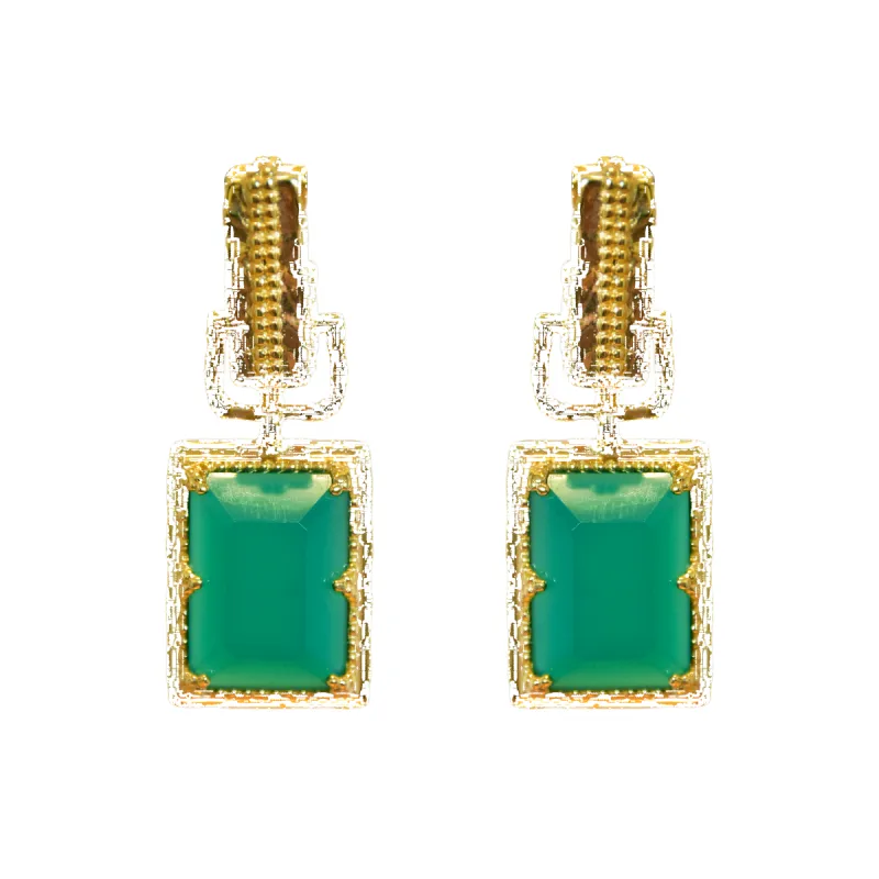 ALEXANDRA Earrings | Green Onyx sold by Mountain & Moon