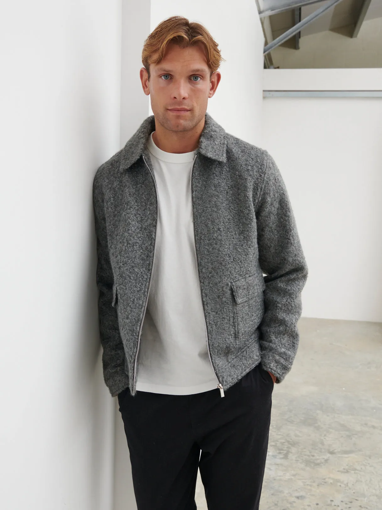 Lawrence Boucle Jacket - Charcoal sold by NOBL