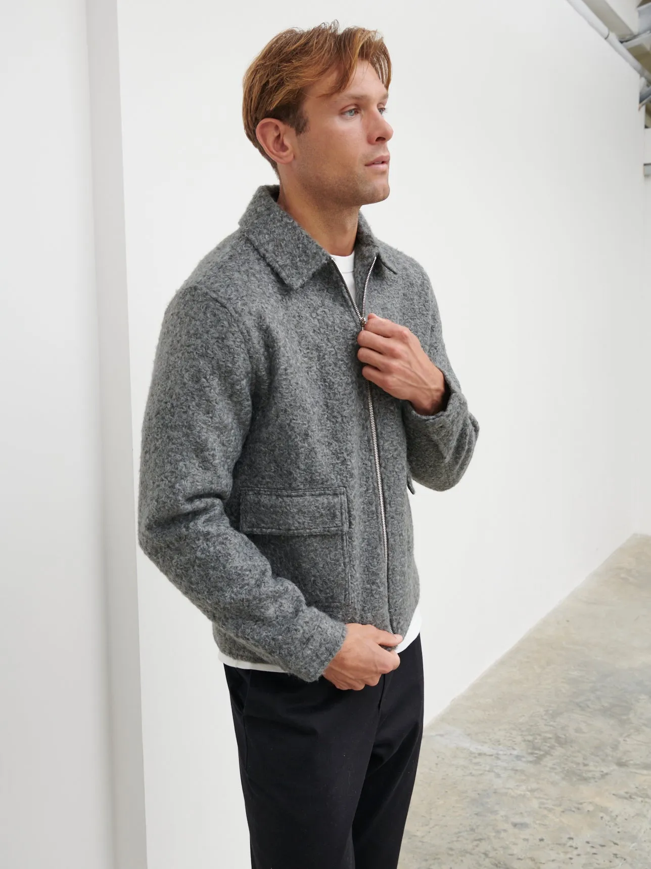 Lawrence Boucle Jacket - Charcoal sold by NOBL product image thumbnail 5