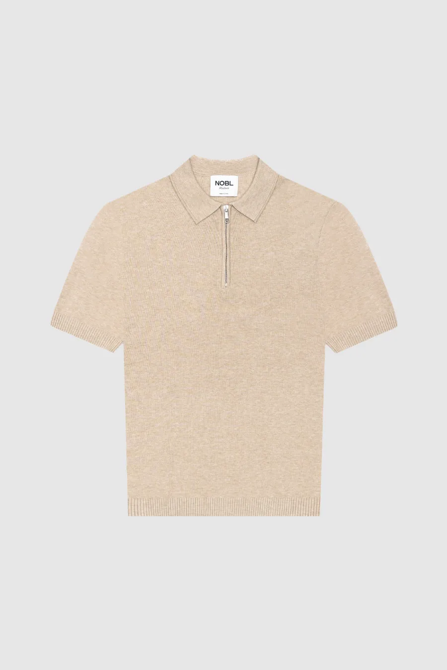 Jaxon Zip Polo - Oatmeal sold by NOBL product image thumbnail 3