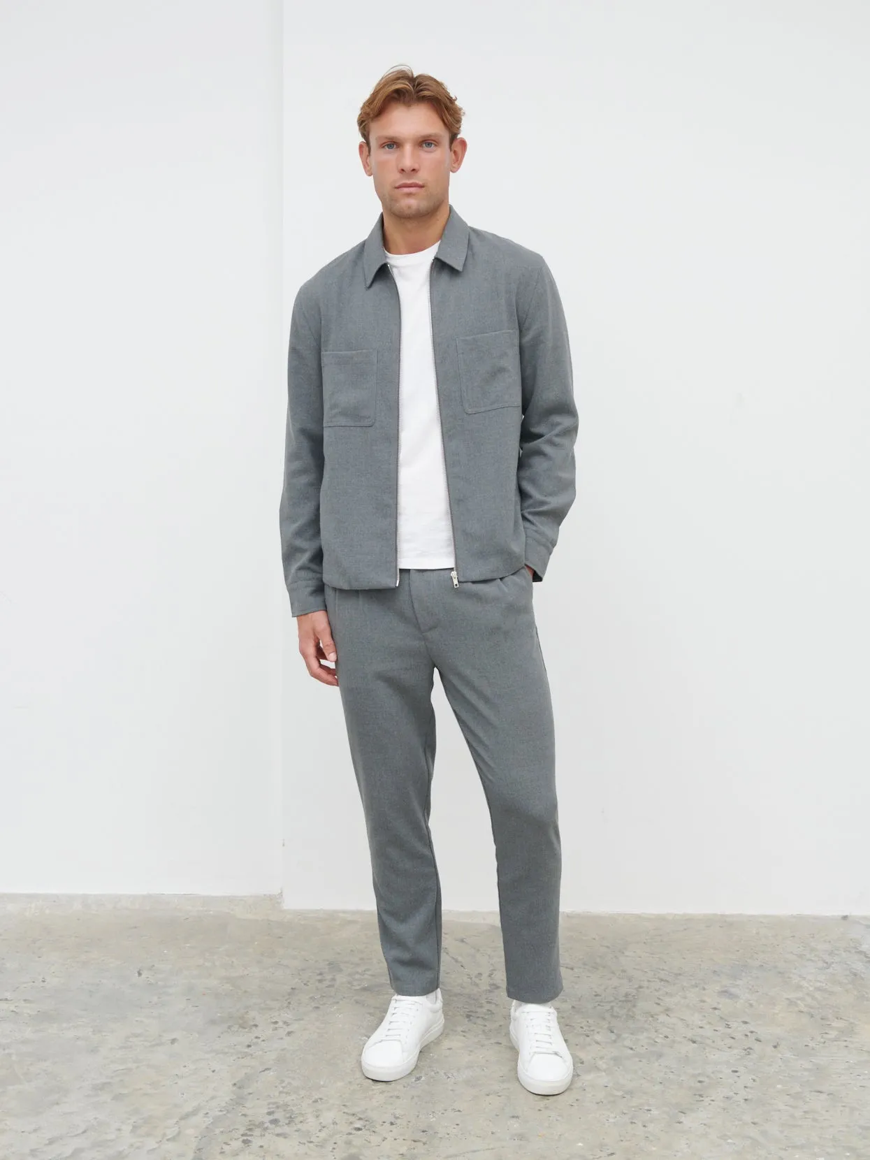 Malcolm Collared Jacket - Grey Melange sold by NOBL product image thumbnail 2