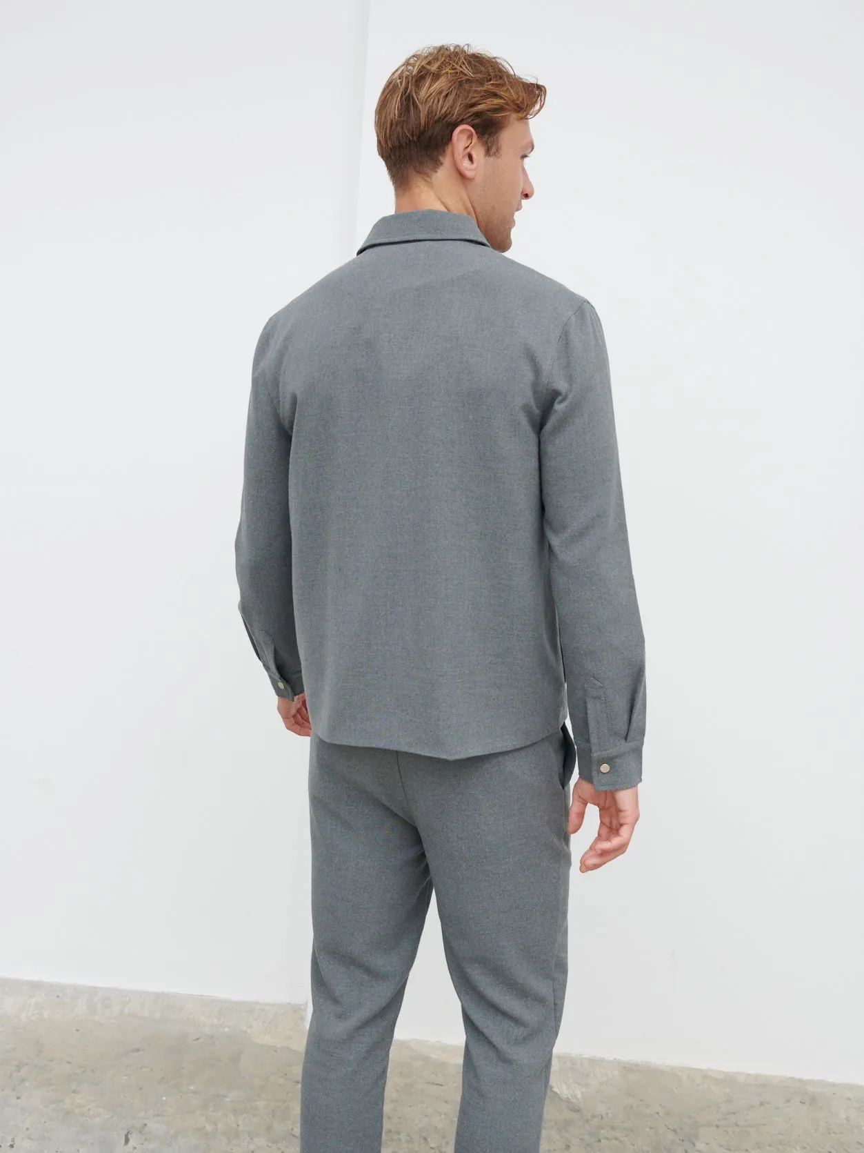 Malcolm Collared Jacket - Grey Melange sold by NOBL product image thumbnail 4