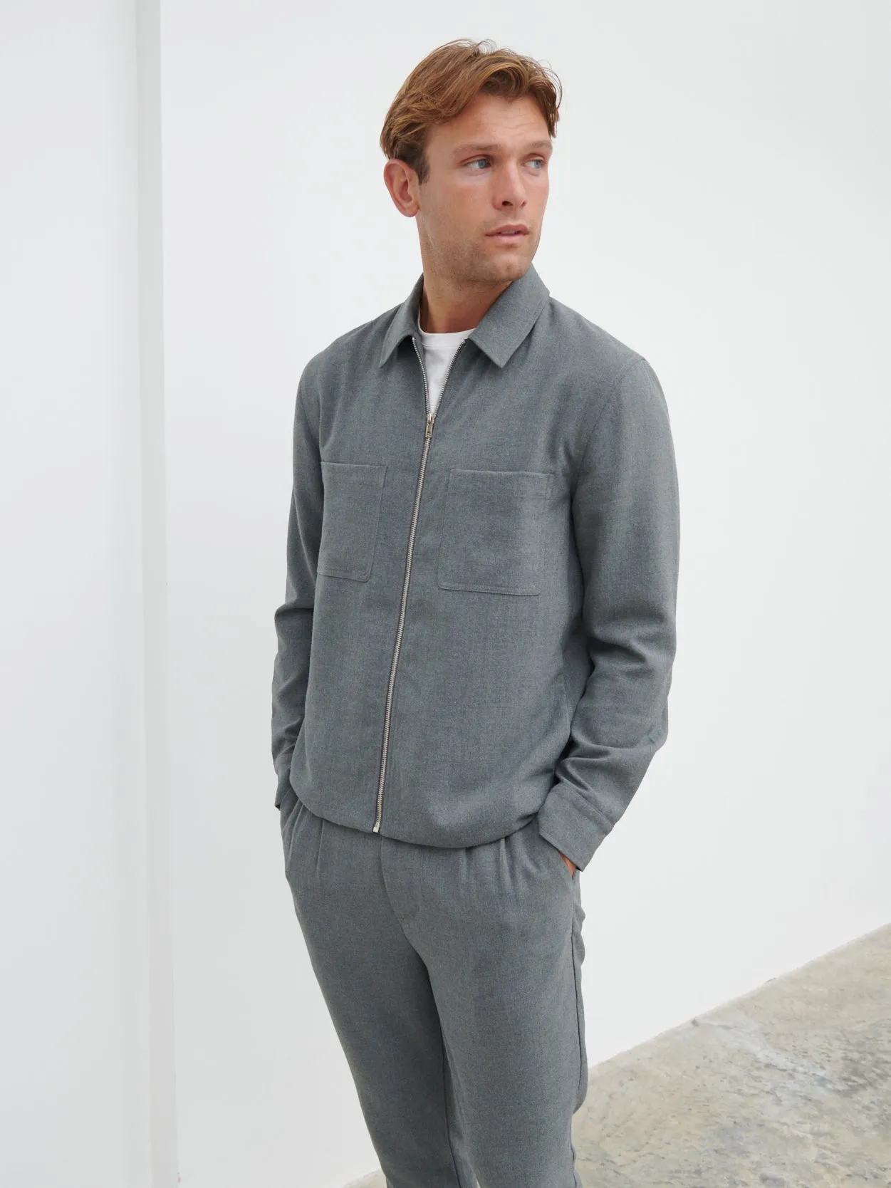 Malcolm Collared Jacket - Grey Melange sold by NOBL product image thumbnail 5