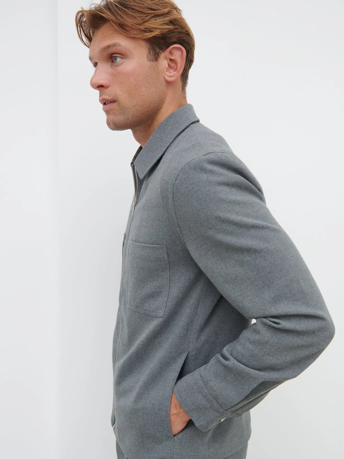 Malcolm Collared Jacket - Grey Melange sold by NOBL product image thumbnail 3