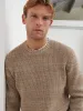 Dylan Crew Neck Knit Jumper - Mushroom Marl sold by NOBL