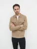 Brett Collared Knit Jacket - Beige Marl sold by NOBL