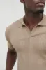 Jude Knit Polo - Taupe sold by NOBL